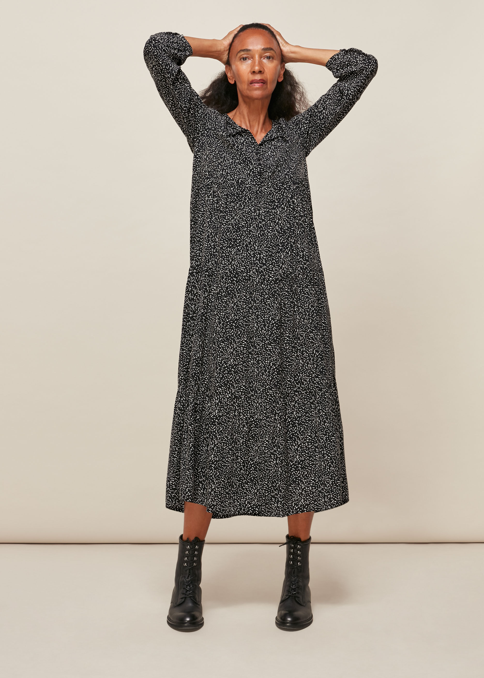 Whistles freckle print dress clearance
