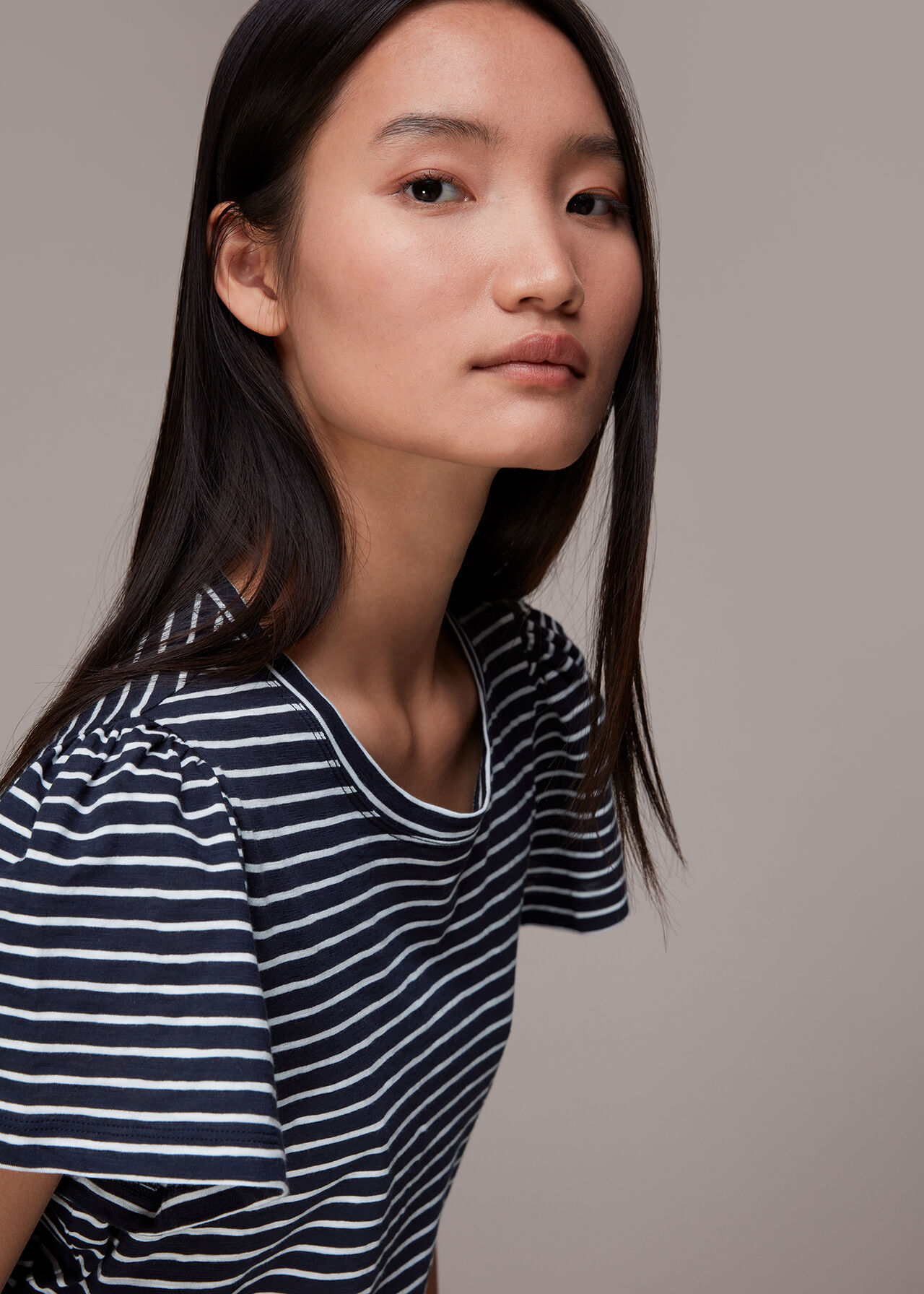 Cotton Frill Stripe T Shirt