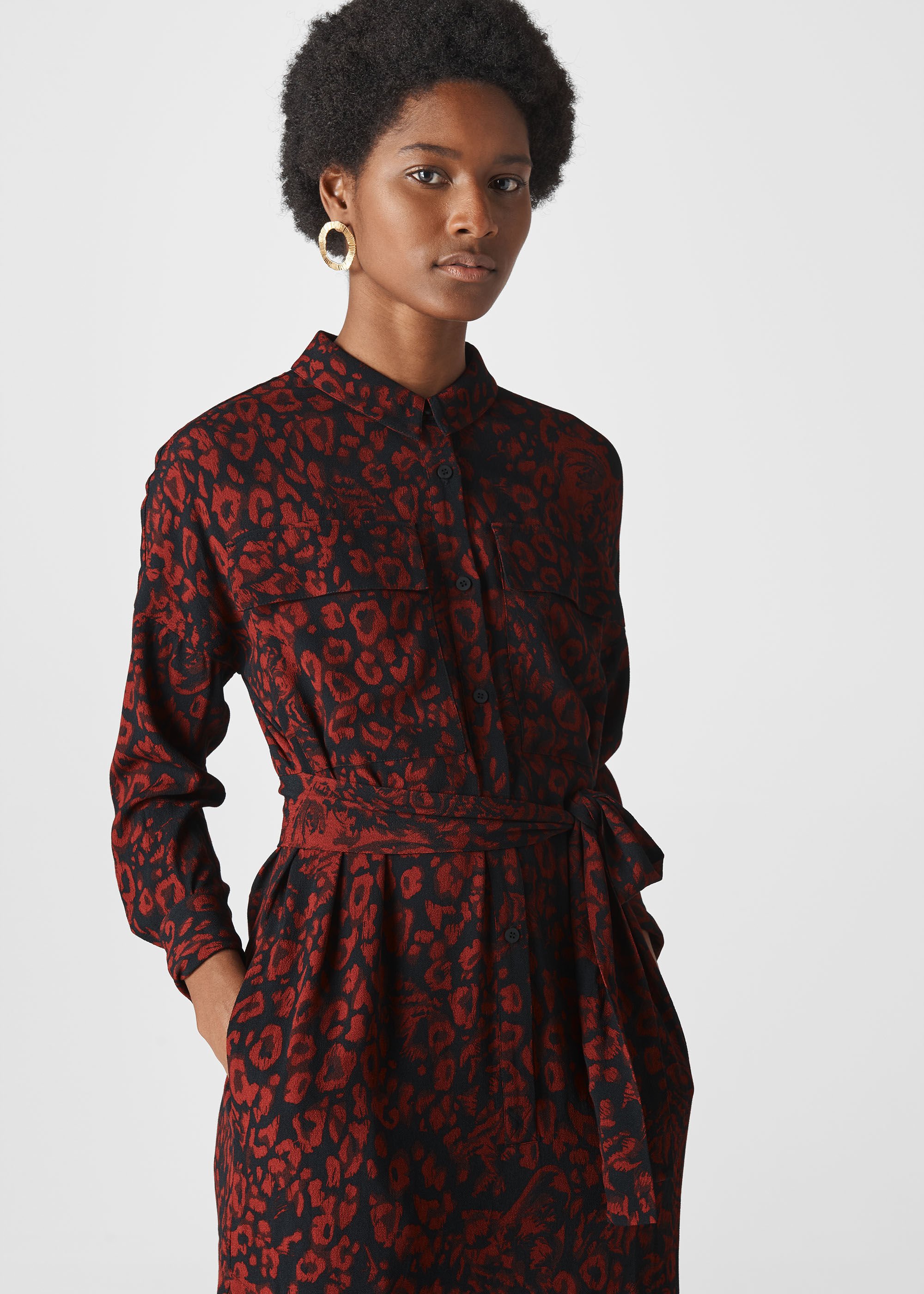 Whistles red animal print dress top