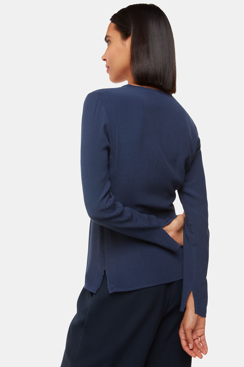 Twist Front Textured Top
