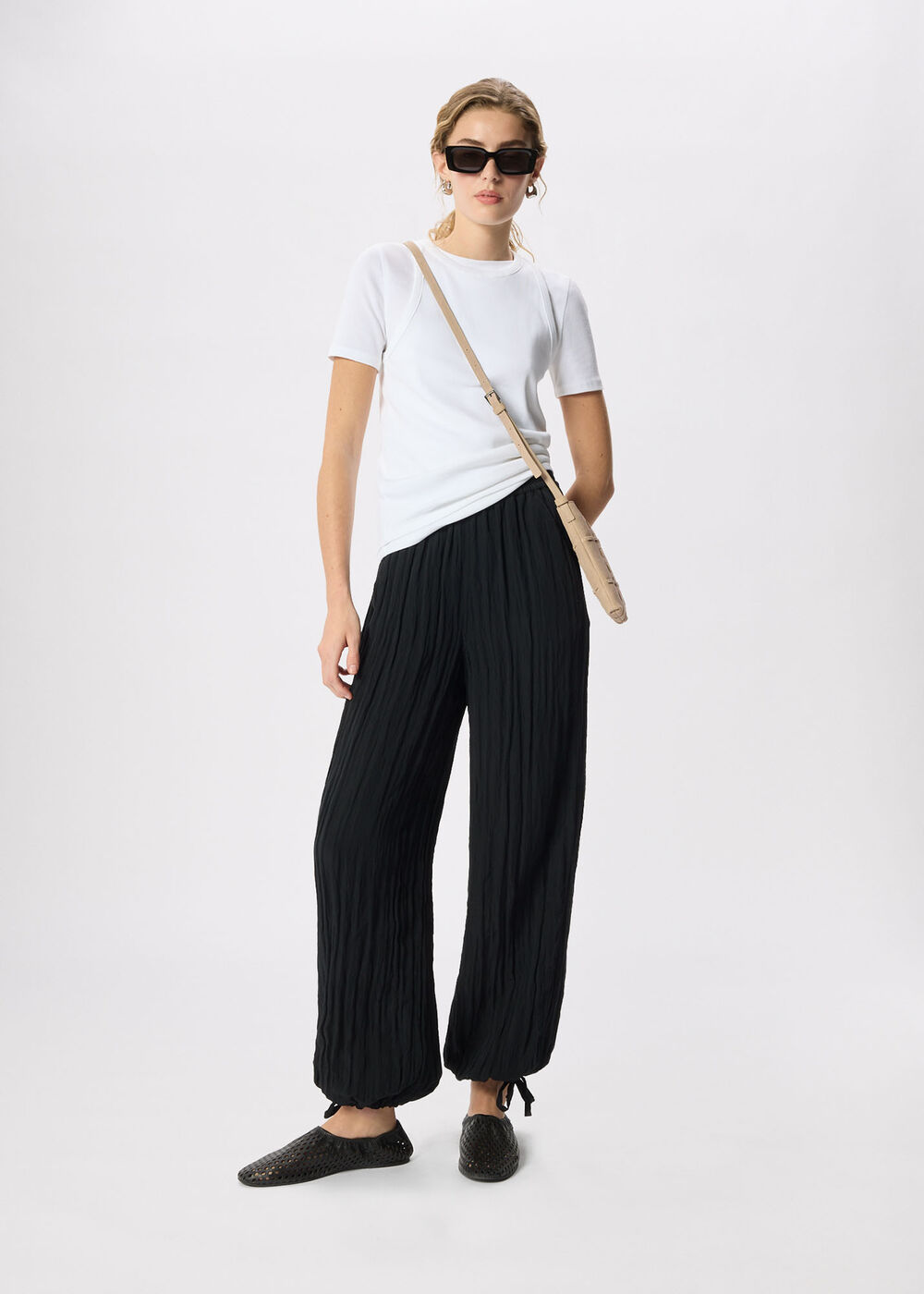 Balloon Tie Hem Trousers