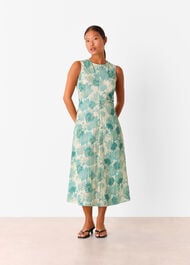 Petite Floral Textured Midi Dress