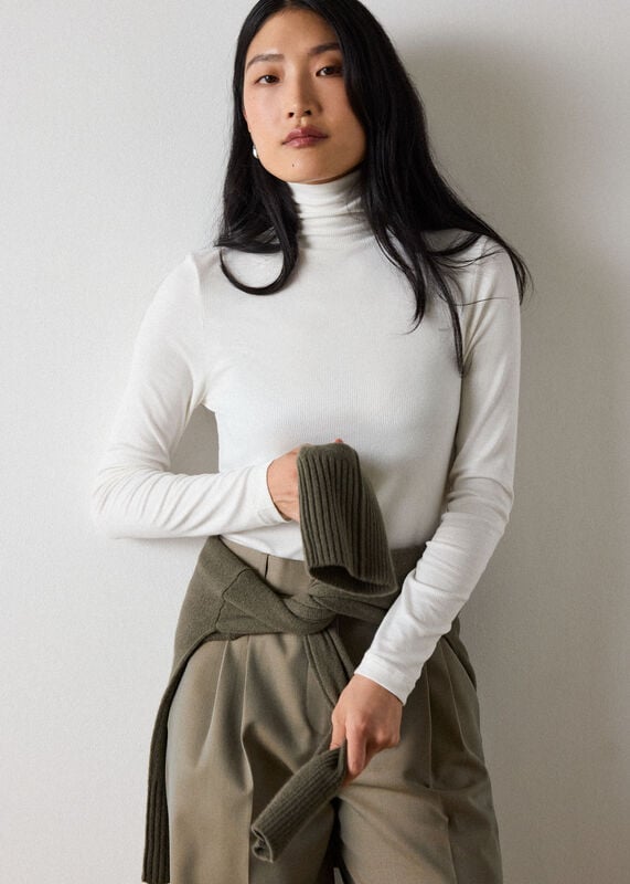 Ivory Essential Ribbed Polo