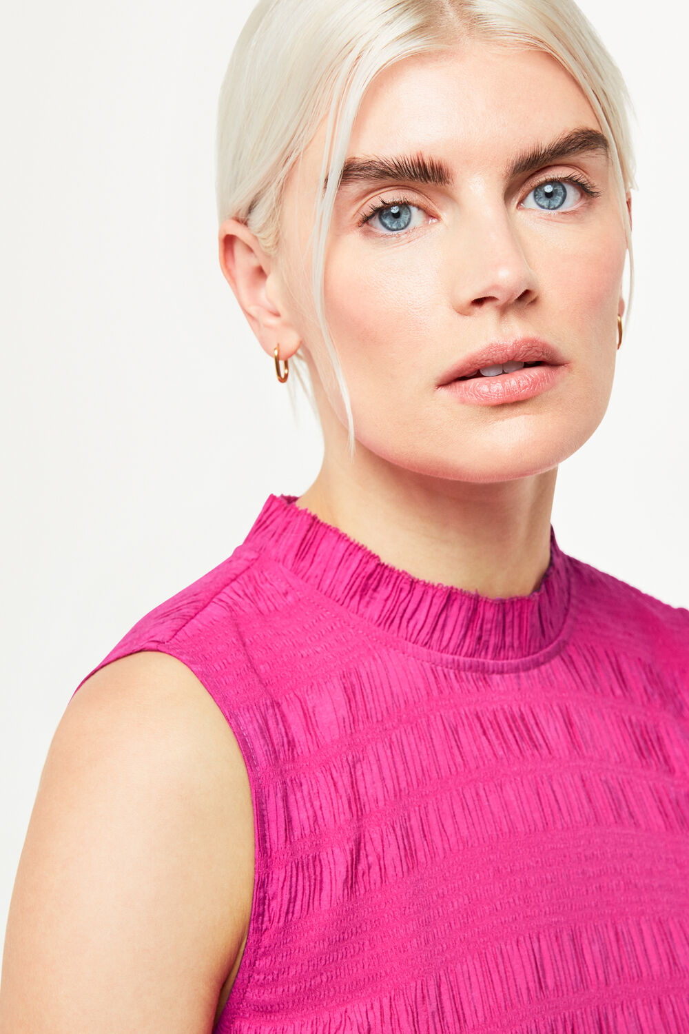 Pink Petite Maya Plisse Midi Dress