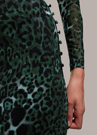 Night Cat Print Mesh Skirt