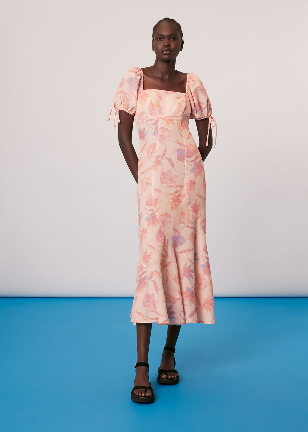 Seam Detail Floral Print Dress