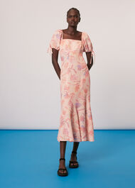 Seam Detail Floral Print Dress