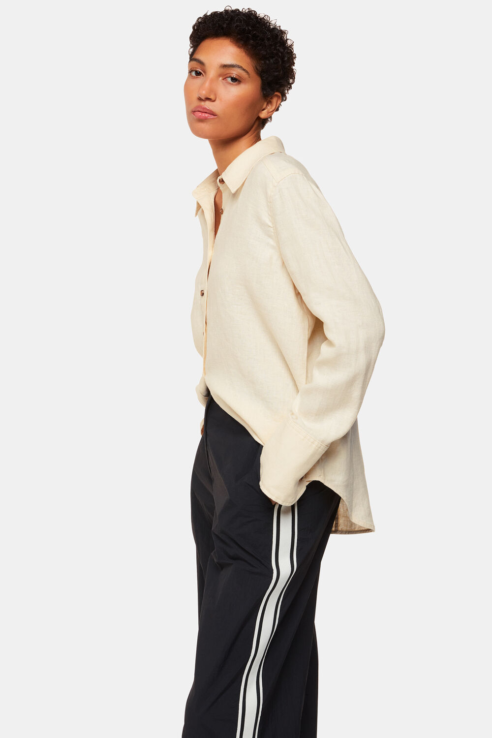 Ivory Linen Relaxed Fit Shirt