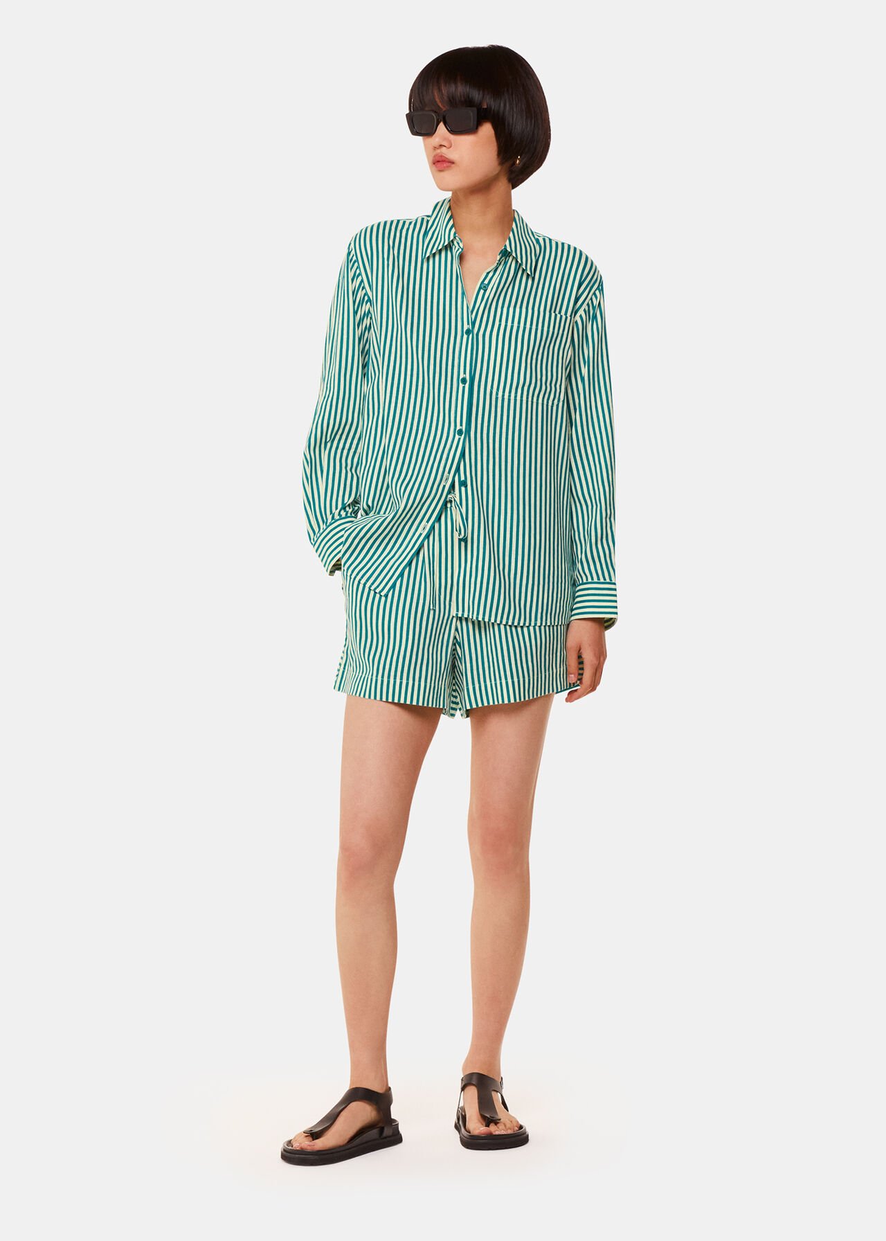 Stripe Linen Blend Shirt