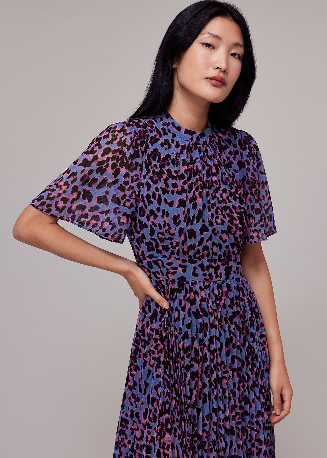 Animal Cheetah Pleated Dress