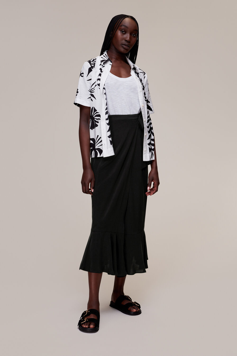 Black Charlie Wrap Skirt