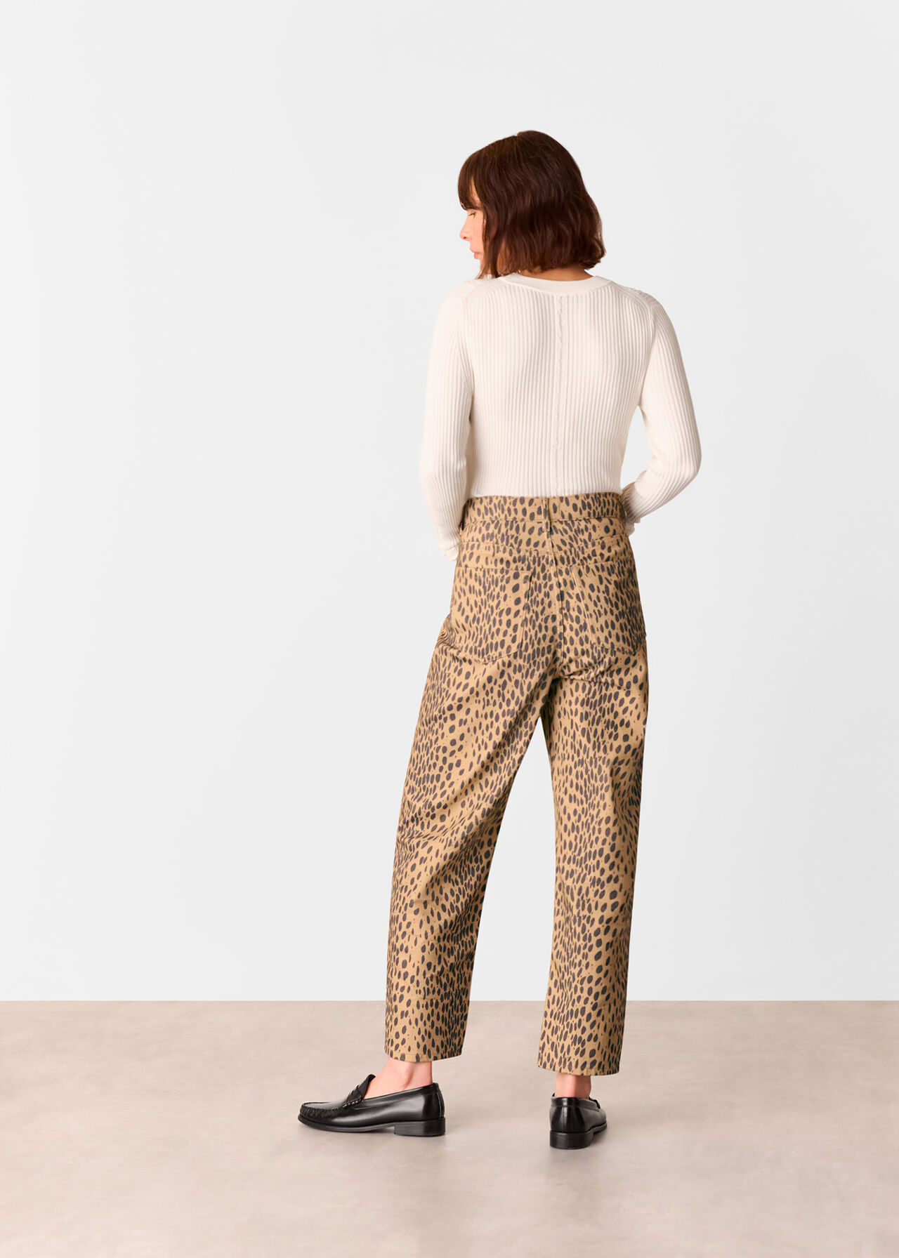 Animal Spot Barrel Leg Jean