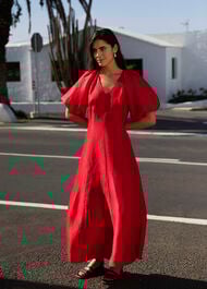 Silk Blend Taffeta Maxi Dress