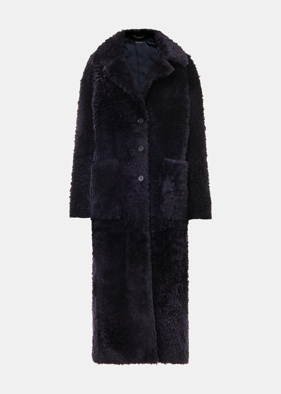 Navy Camille Shearling Coat