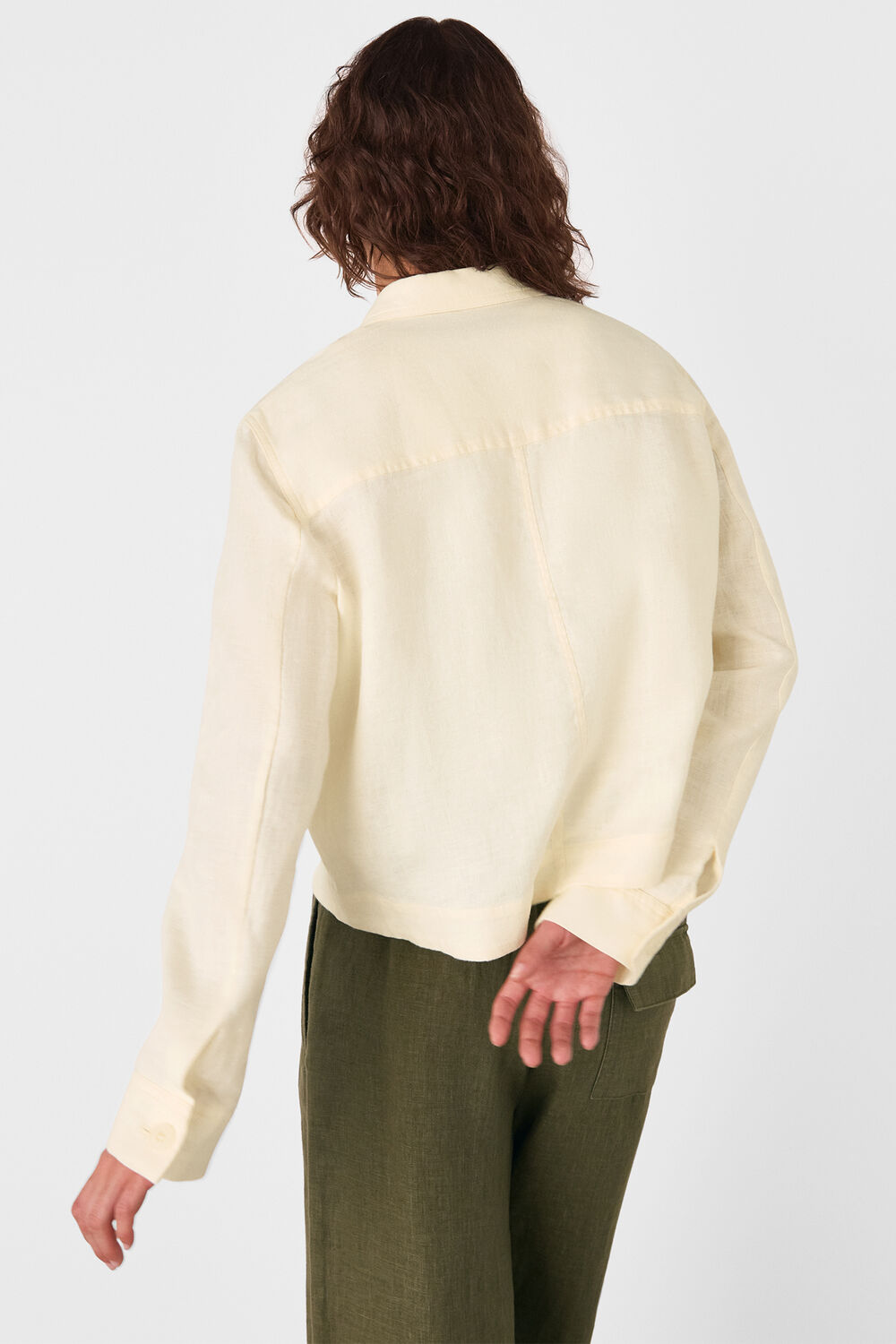 Ivory Abby Linen Casual Jacket
