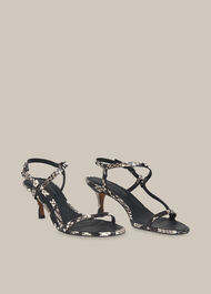 Milana Asymmetric Sandal Snake Print