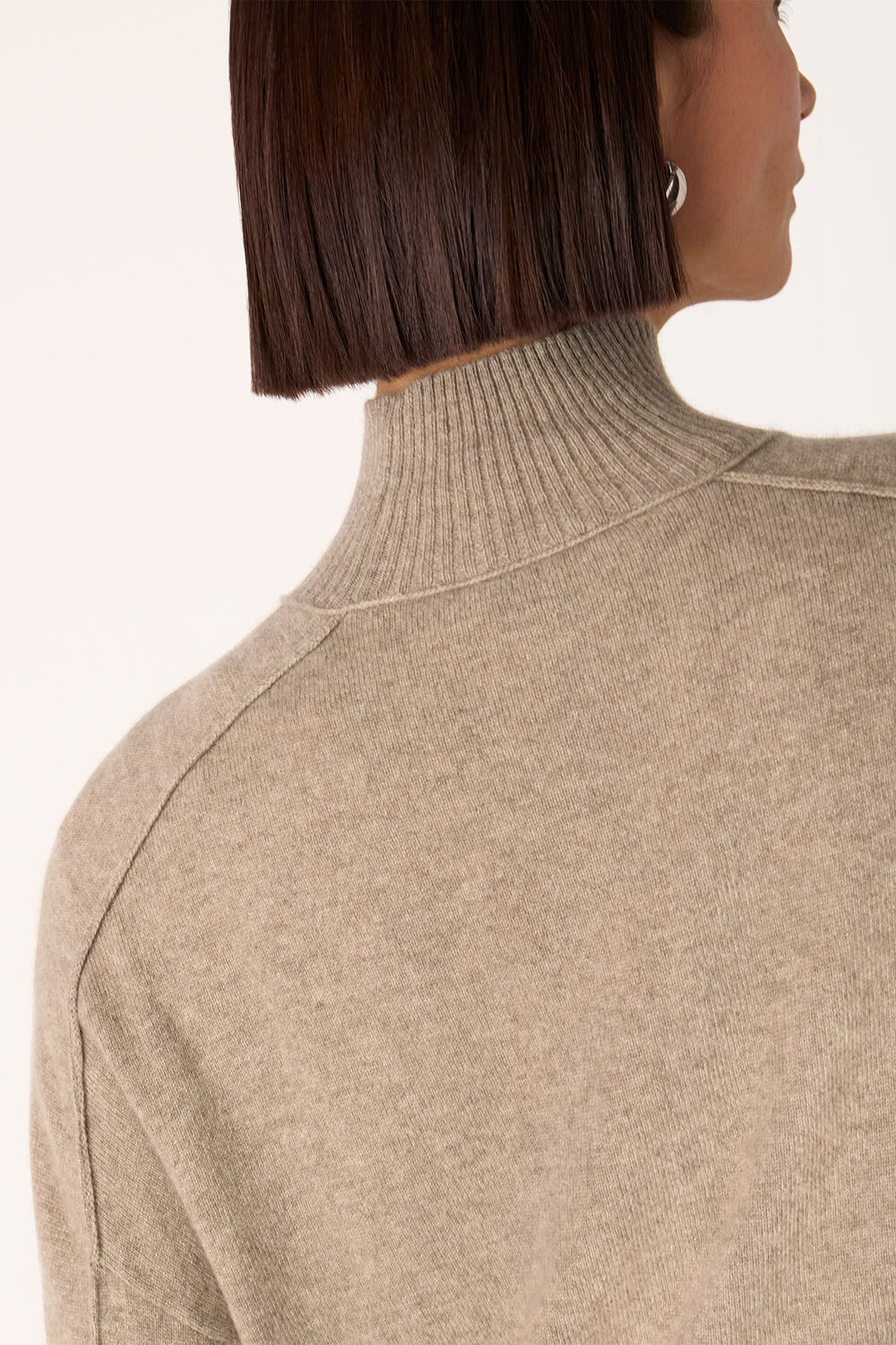 Oatmeal Cashmere Mock Neck