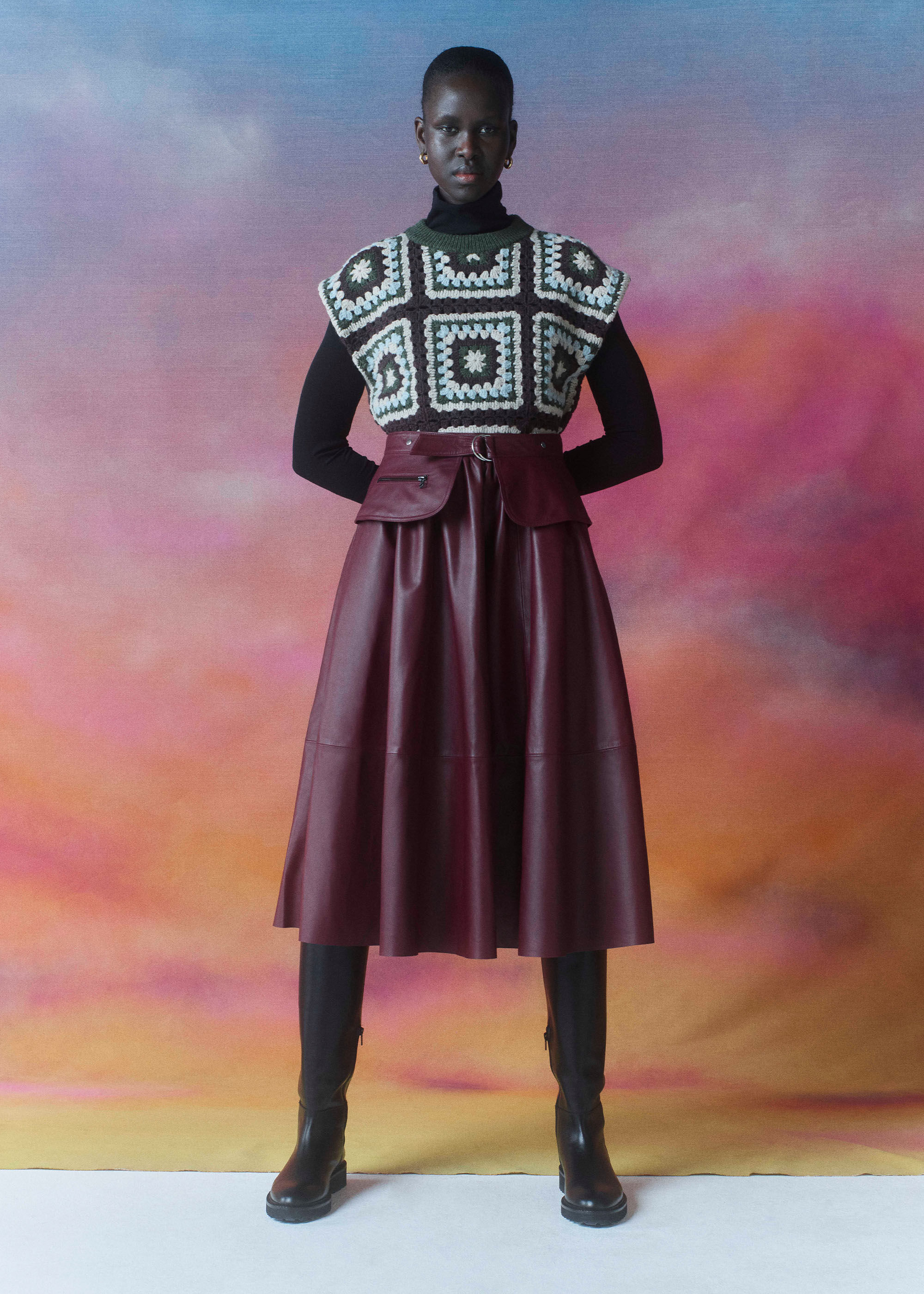 Wine Leather Skirt  ShopStyle
