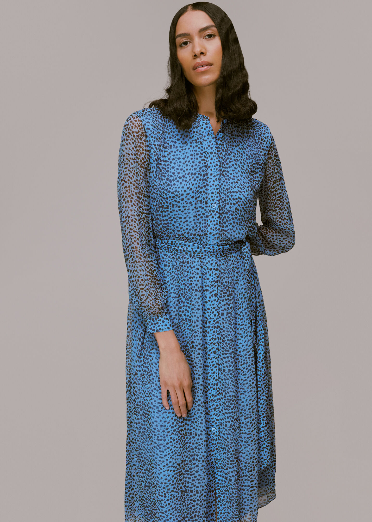 Teal leopard cheap print dress