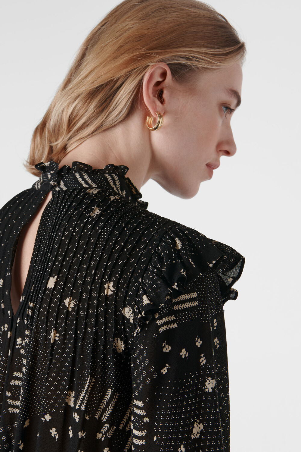 Ona Patchwork Print Dress Black/Multi
