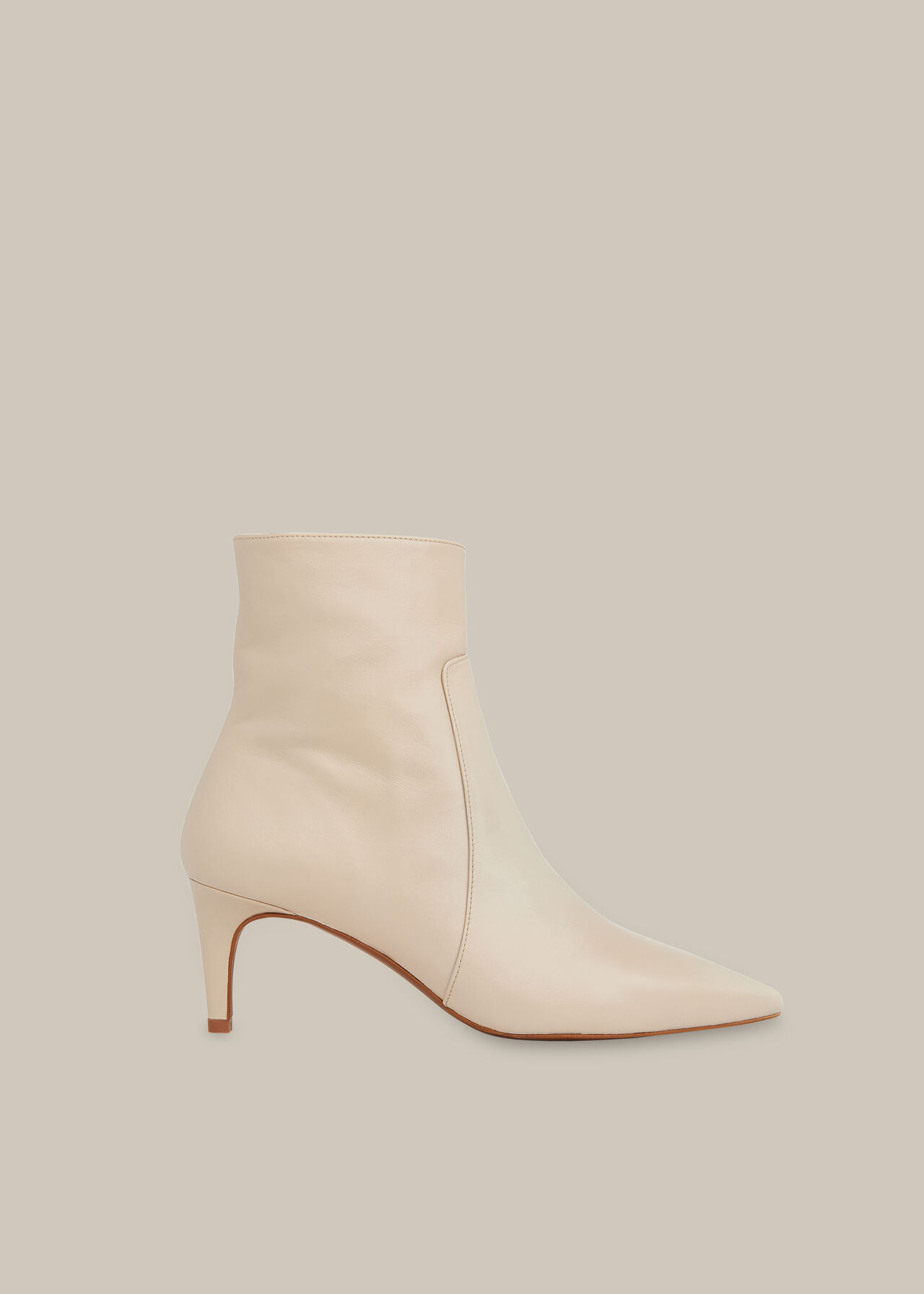 JUNE HIGH ANKLE BOOTS OFF WHITE LEATHER - Jo Mercer