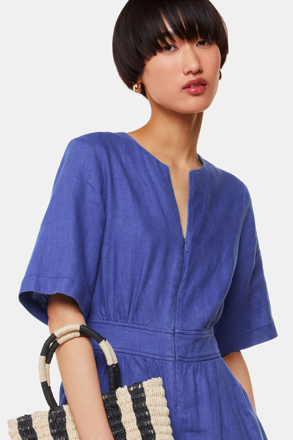 Cobalt Blue Cosima Linen Jumpsuit