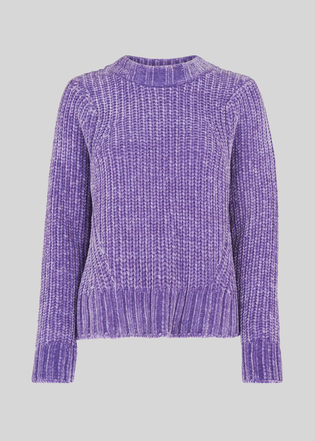 Lilac Cropped Chenille Sweater | WHISTLES
