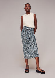 Abstract Cheetah Silk Skirt