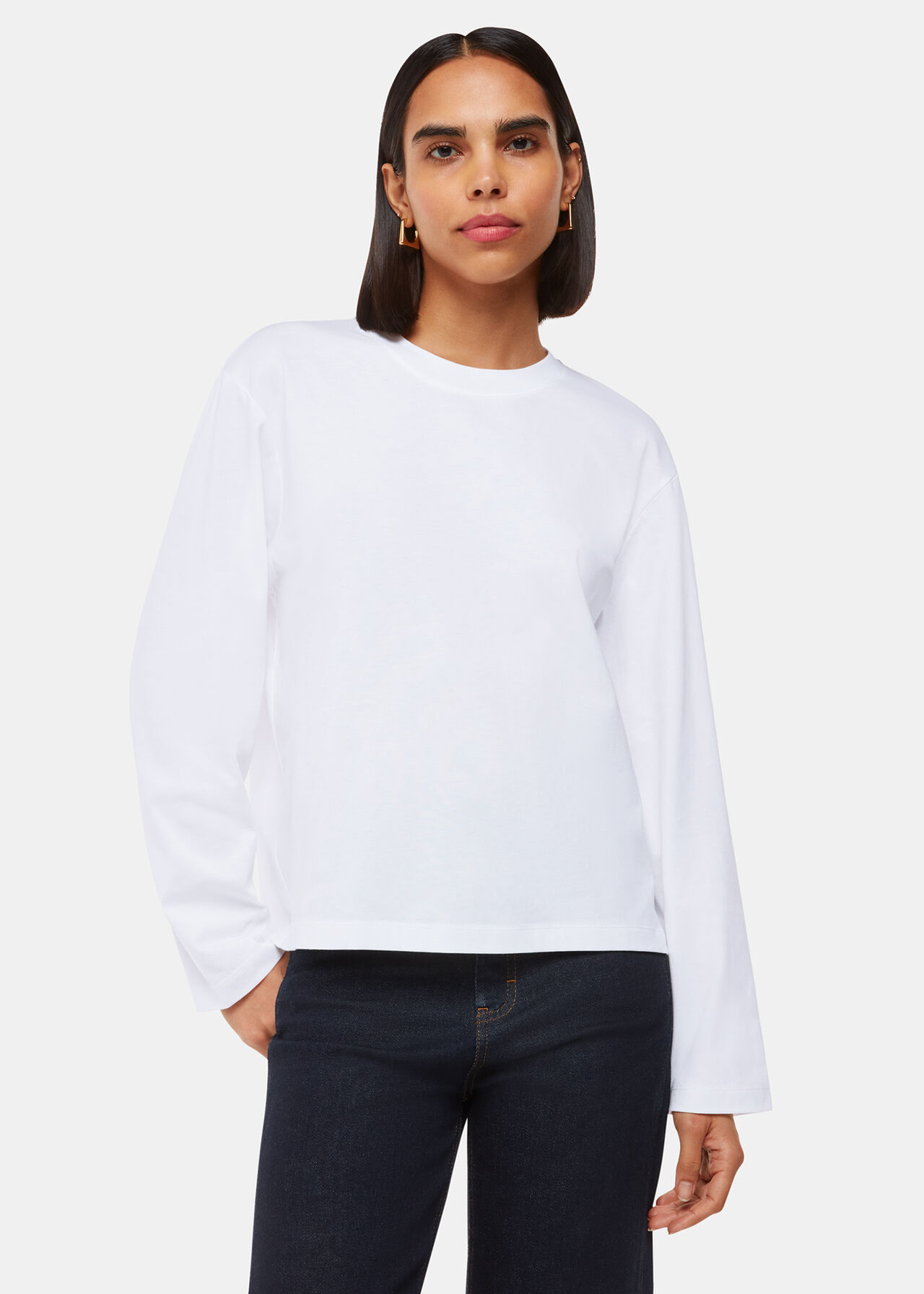 Needles 24AW Long Sleeve High Neck Tee-WHITE