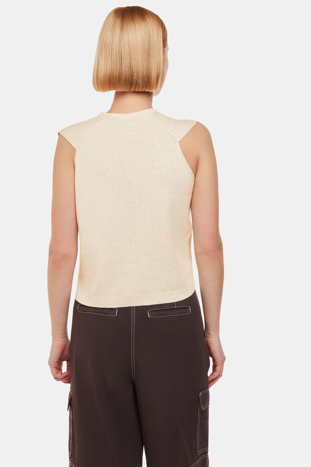 Oatmeal Bailey Button Through Tank