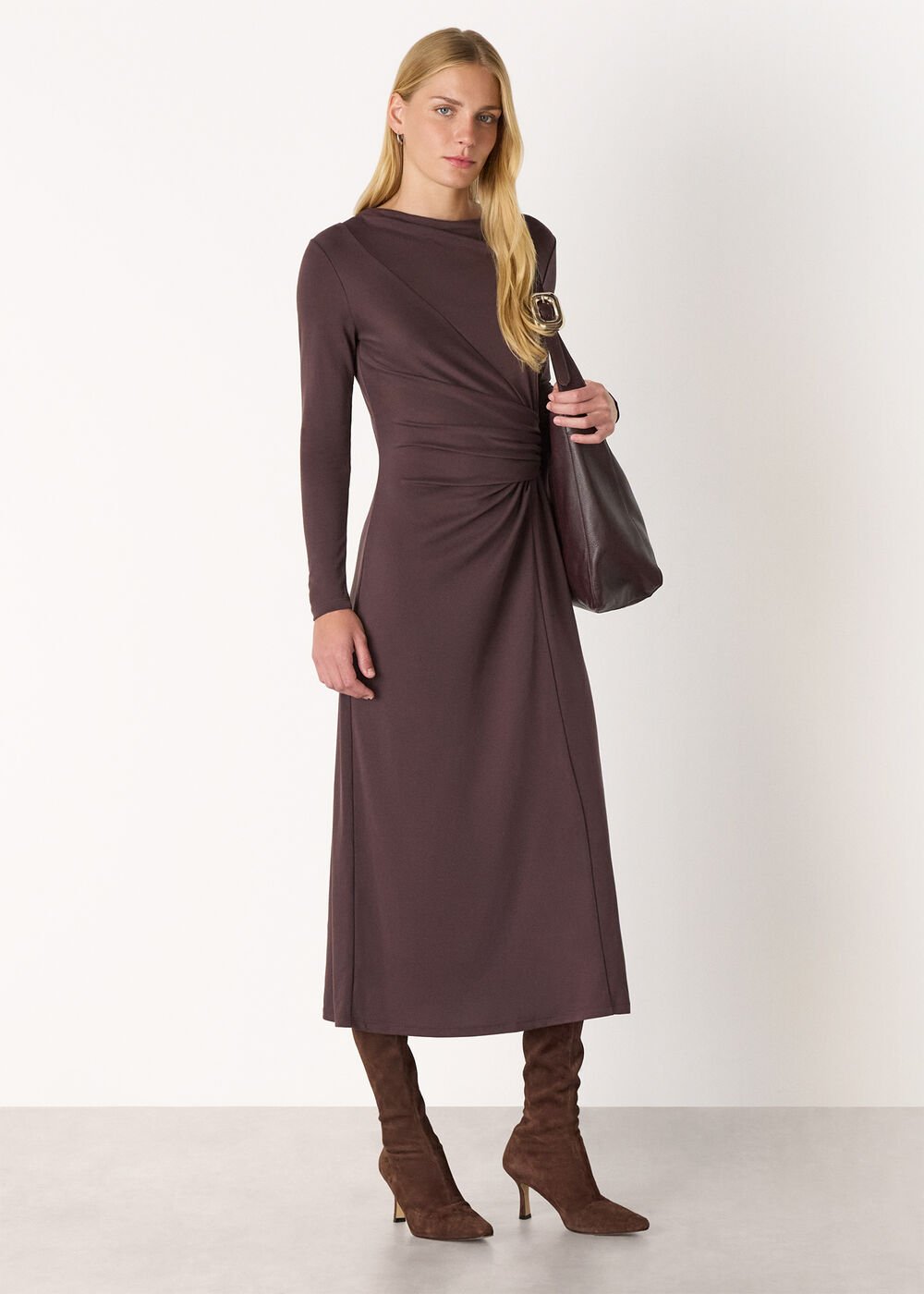 Ruched Detail Midi Dress