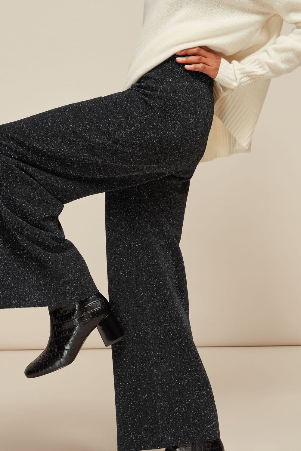 Sparkle Ponte Wide Leg Trouser