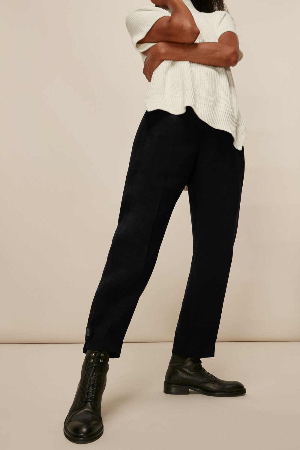 Paula Crepe Peg Trouser