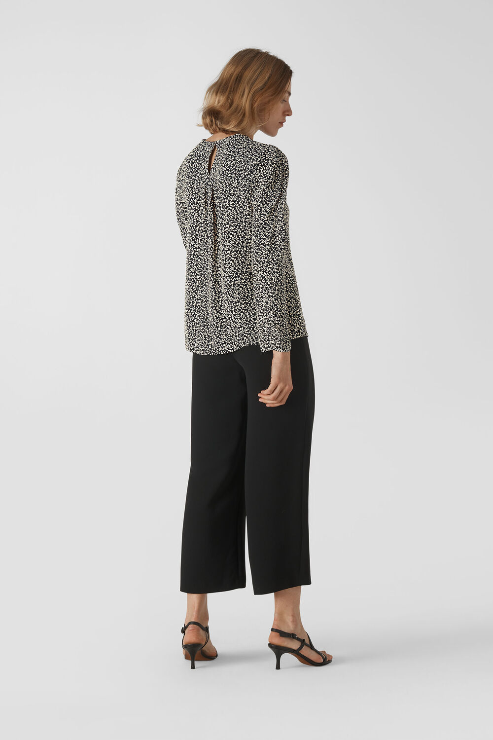 Autumn Floral Print Top Black/Multi