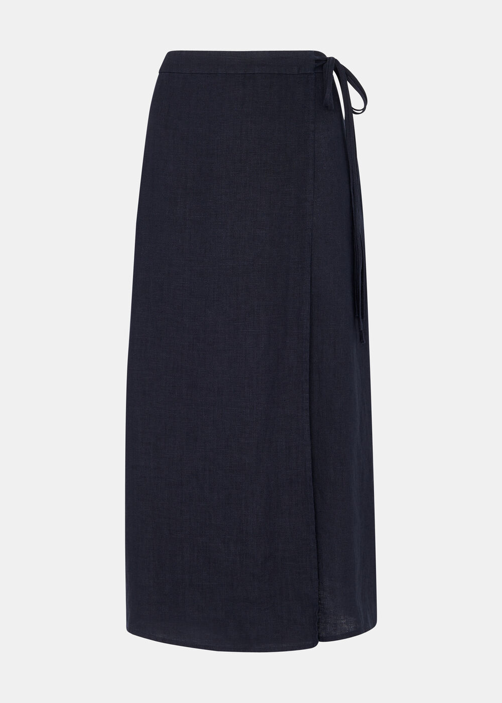 Linen Wrap Midi Skirt