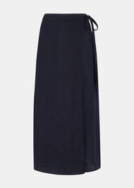 Linen Wrap Midi Skirt