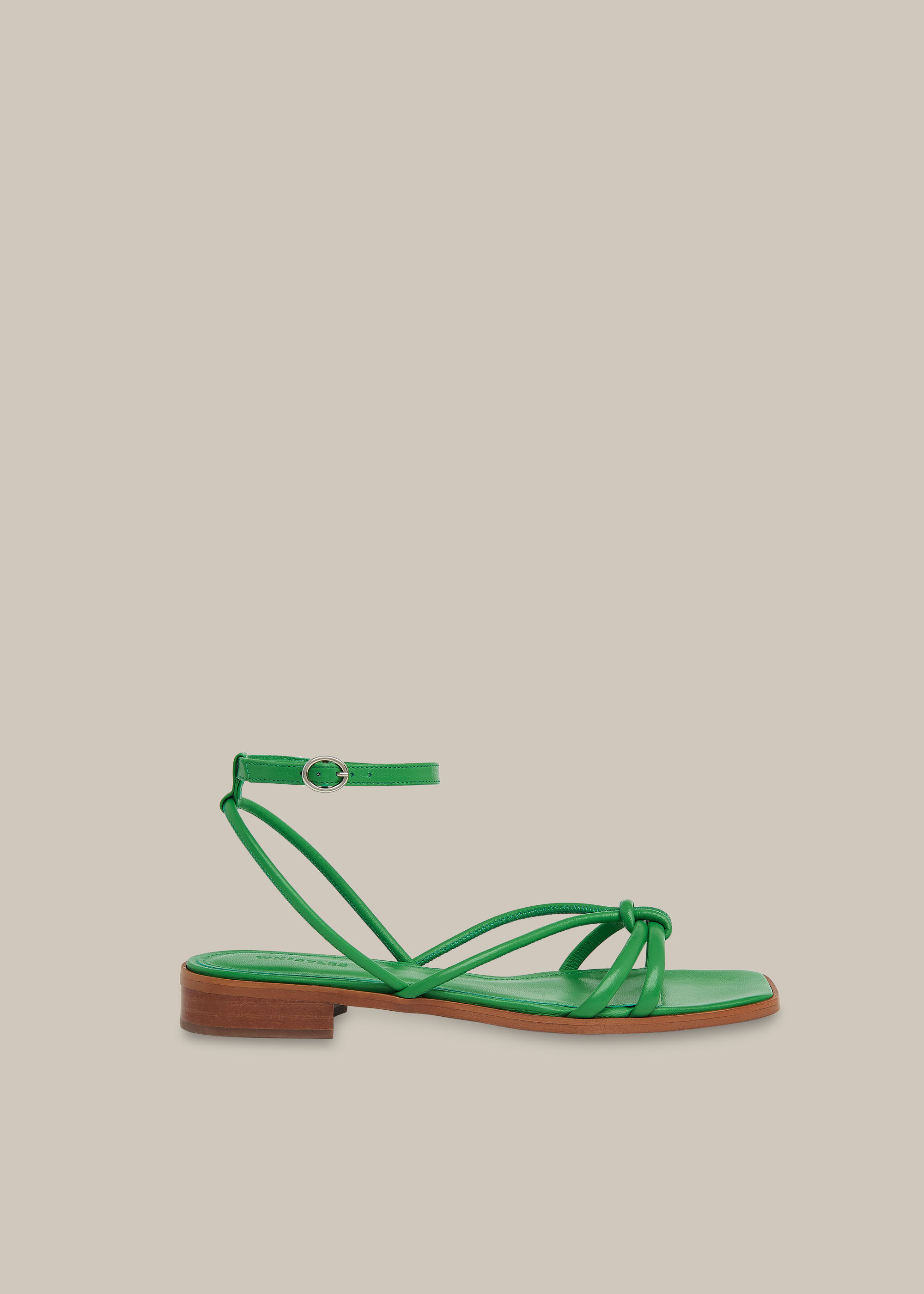 Green ankle clearance strap sandals