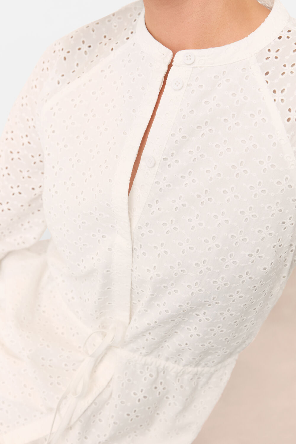 White Broderie Midi Dress