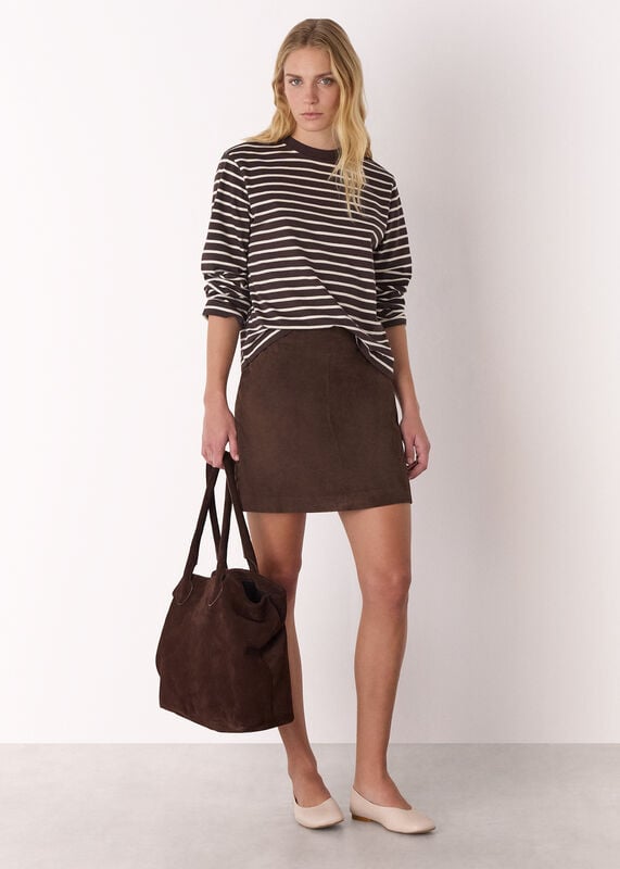 Brown Stripe Cotton Jersey