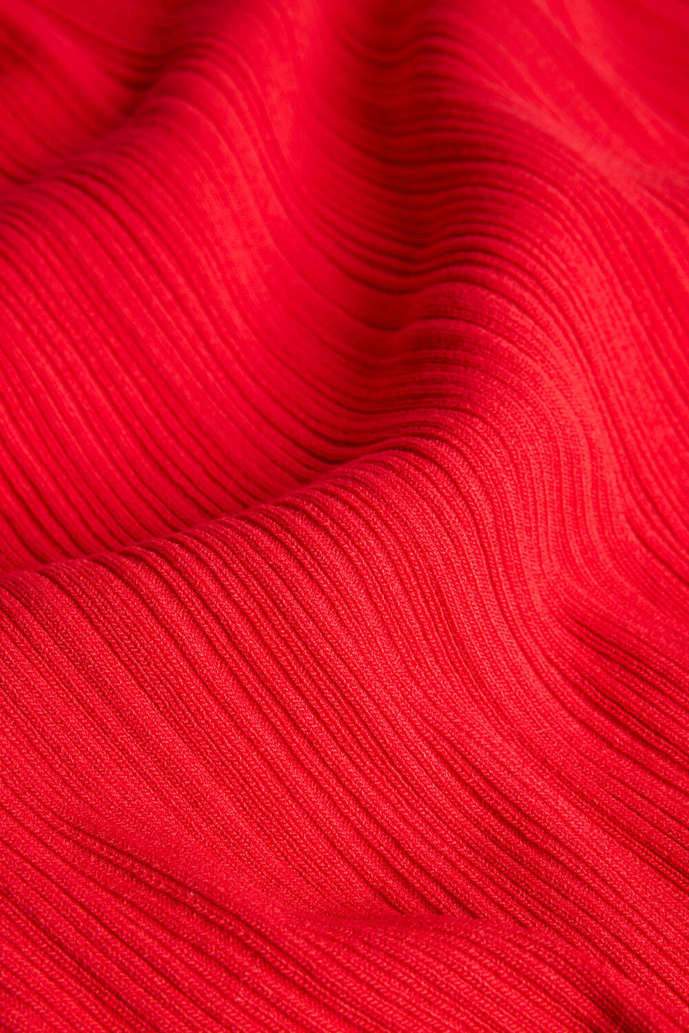 Red Frill Hem Knitted Vest