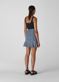 Etched Print Mini Skirt Navy/Multi