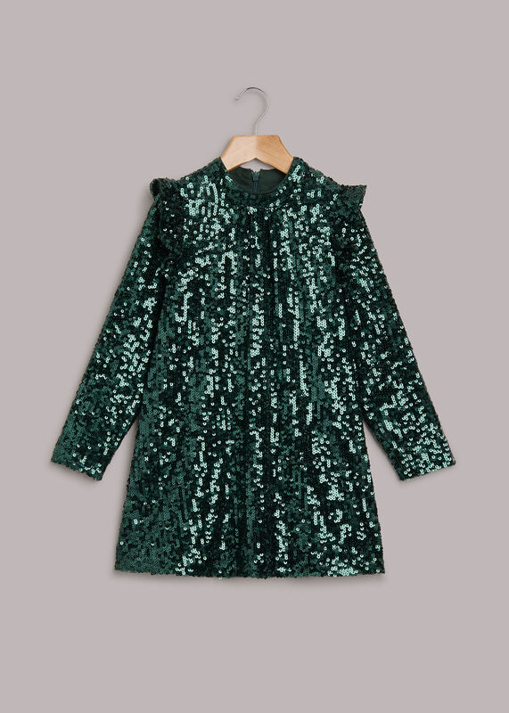 Dark Green Alma Sequin Dress