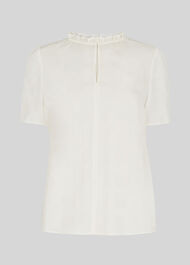 Ella Check Shell Top Ivory/Multi