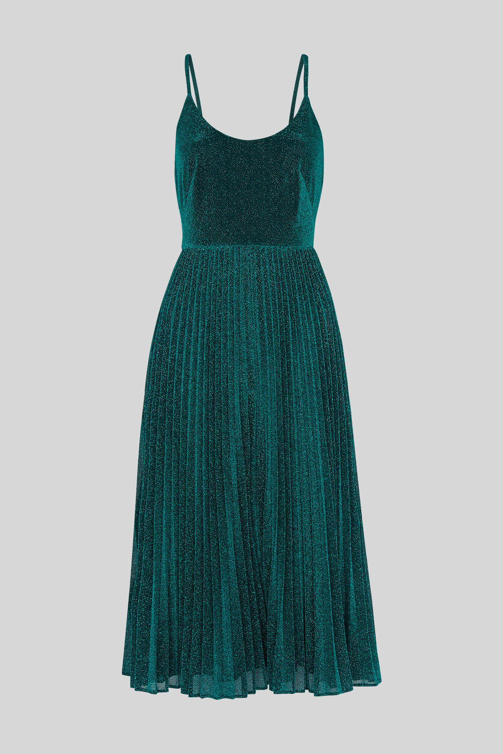 Regina Sparkle Pleated Dress Green
