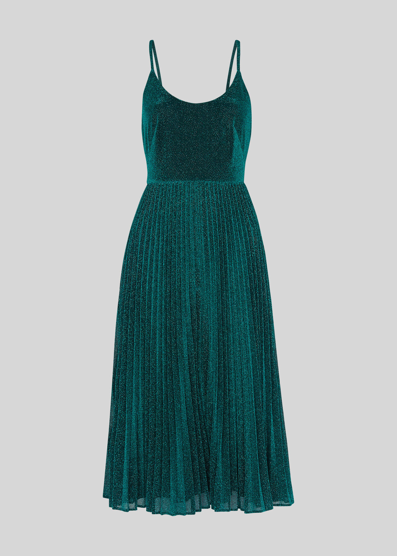 Regina Sparkle Pleated Dress Green