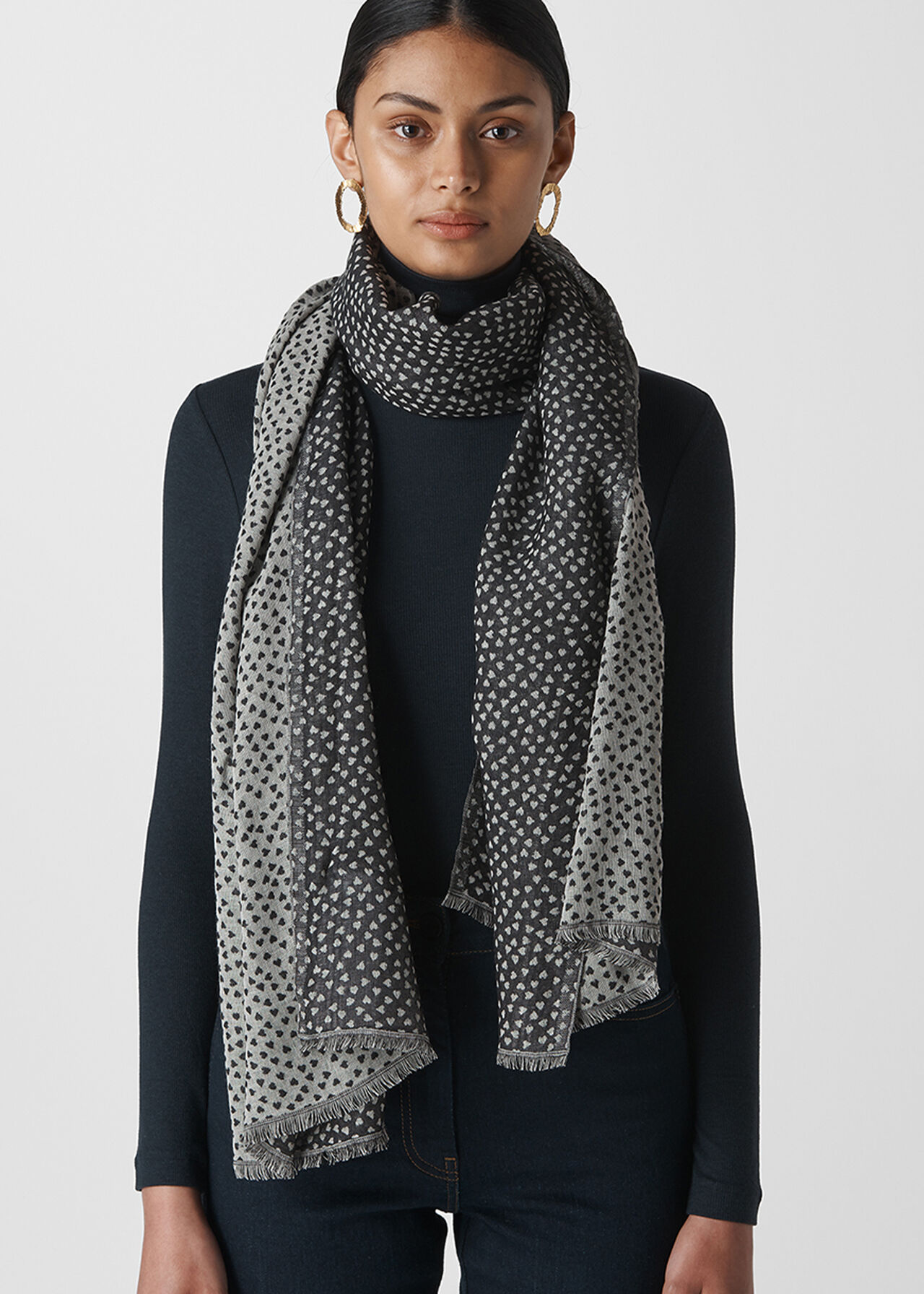 Heart Jacquard Scarf