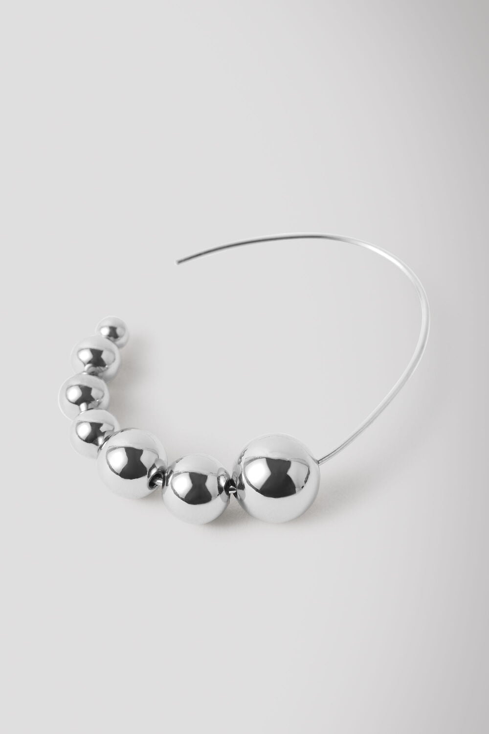 Beaded Curved Wire Earring