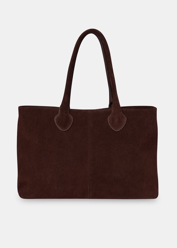 Chocolate Leandra Suede Tote Bag