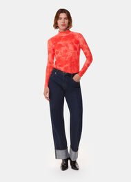 Blurred Blooms Mesh Top