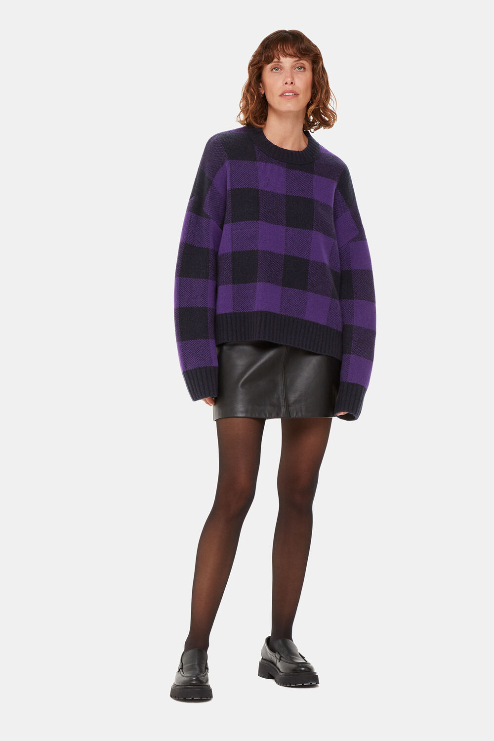 Purple Check Sweater